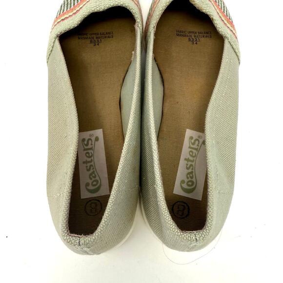 Vintage Coasters Espadrille-Look Woven Flats Khaki Size 8 New in Box! - Picture 6 of 8